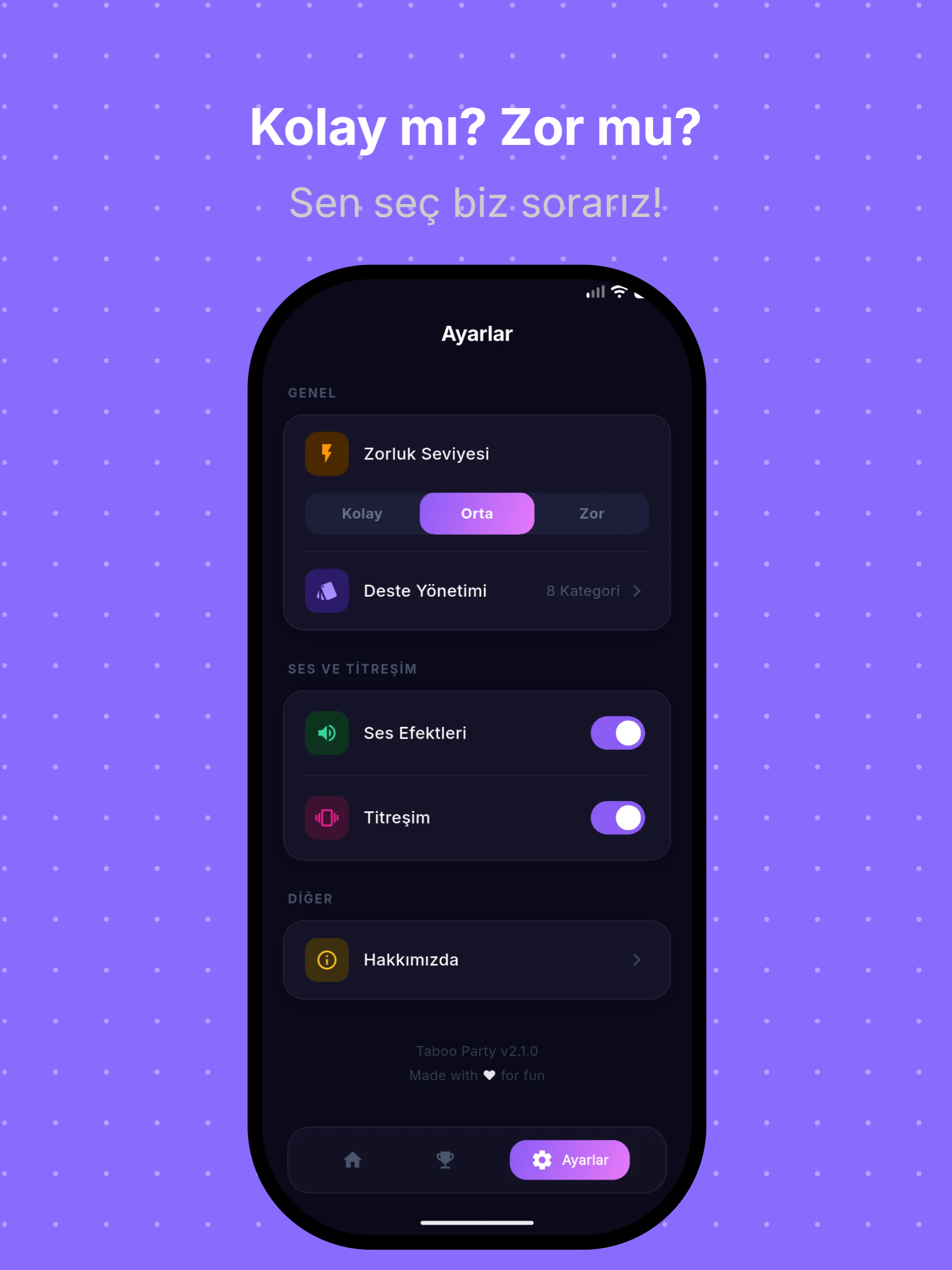 Tabu: Partinin Vazgeçilmezi