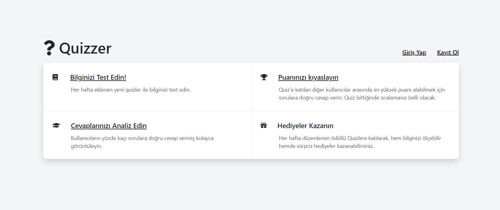Laravel 8 Quiz Uygulaması