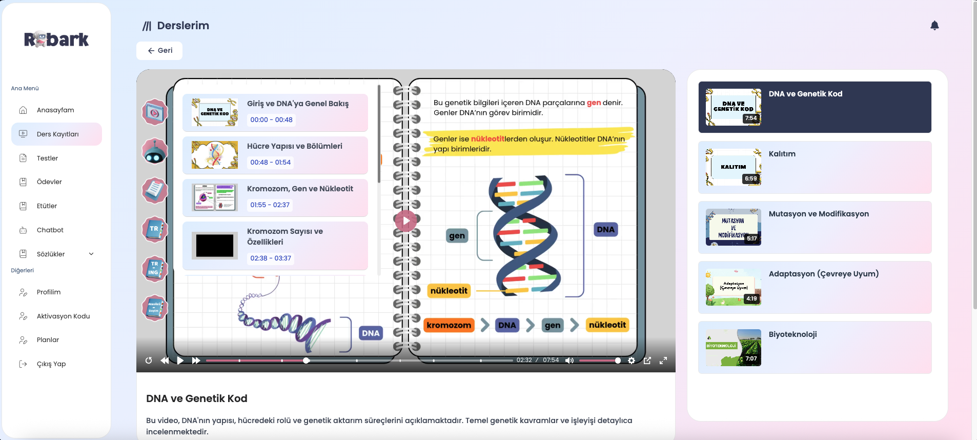 Robark - Yapay Zeka Destekli Eğitim Platformu