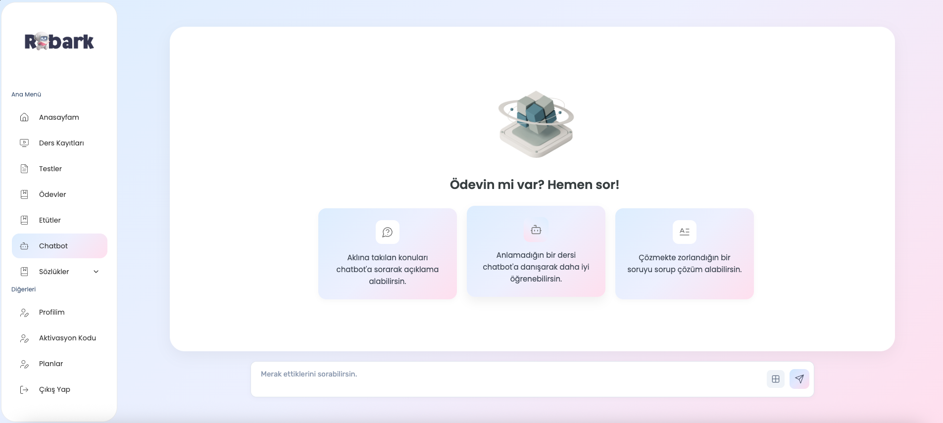 Robark - Yapay Zeka Destekli Eğitim Platformu